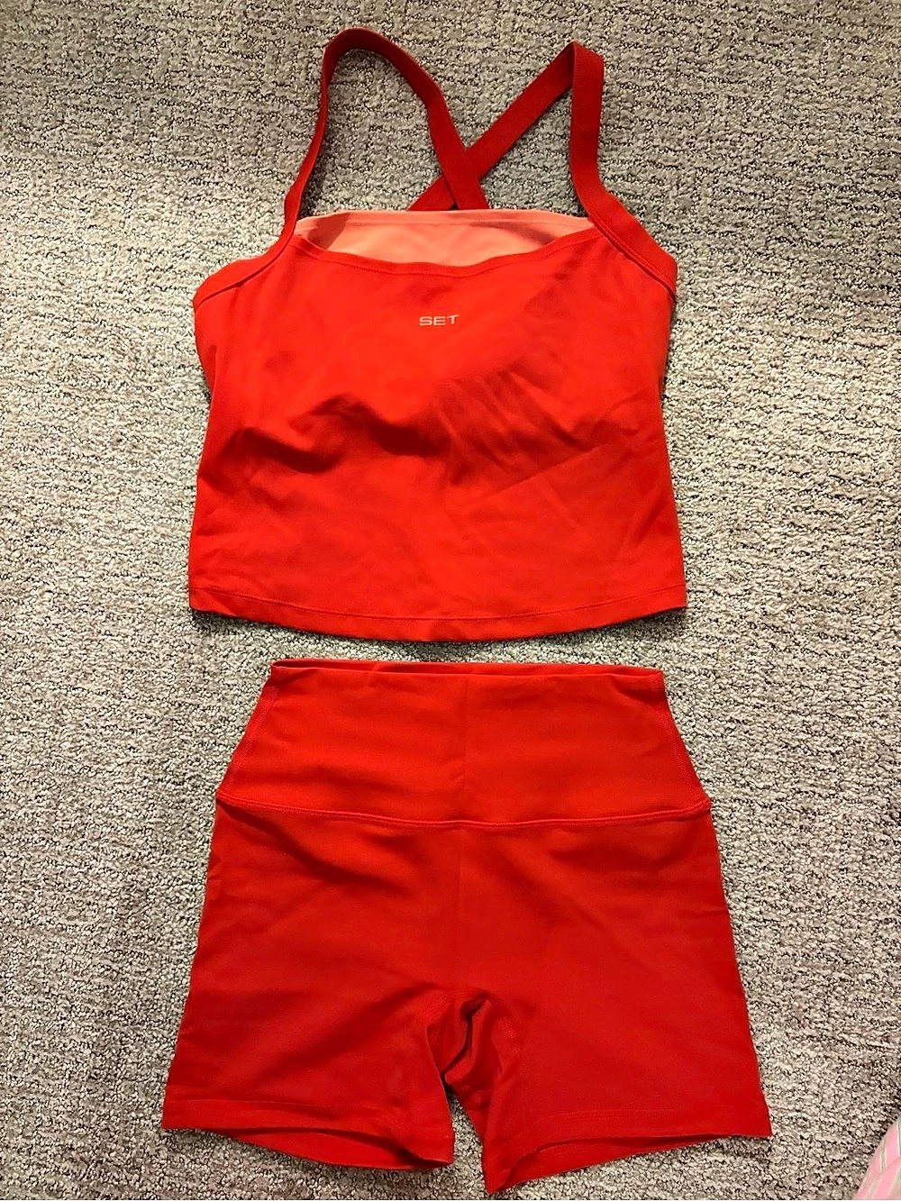 SET Active Luxform Studio Tank and Shorts Set Red Medium